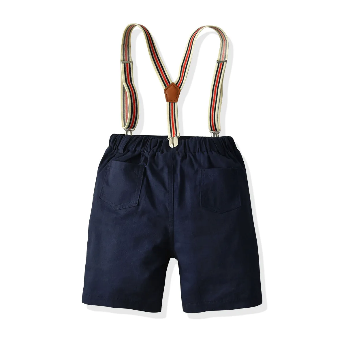 2 Pieces Set Baby Kid Boys Birthday Party Bow Shirts And Solid Color Rompers Wholesale 211109221