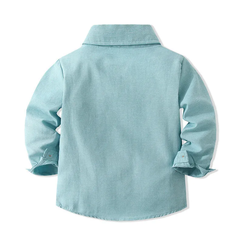 2 Pieces Set Baby Kid Boys Birthday Party Solid Color Bow Shirts And Jumpsuits Wholesale 221216482