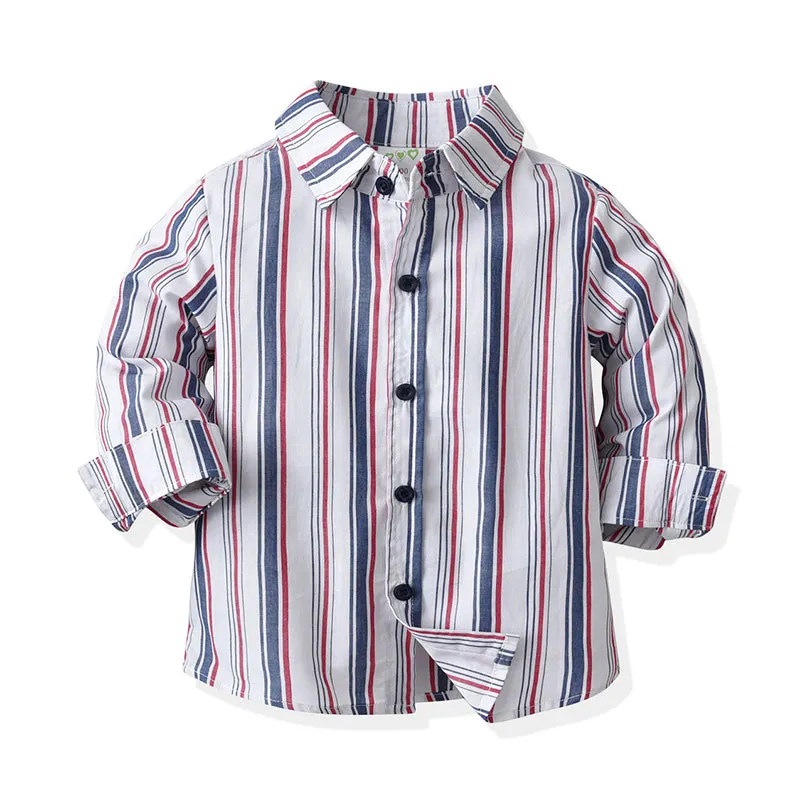 2 Pieces Set Baby Kid Boys Birthday Party Striped Bow Shirts And Solid Color Jumpsuits Wholesale 21110950