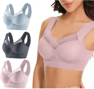 3 Pack Seamless Comfort Bra for Women - Wireless Full Coverage Push Up Sports Bra for Everyday Wear and Workouts for Women