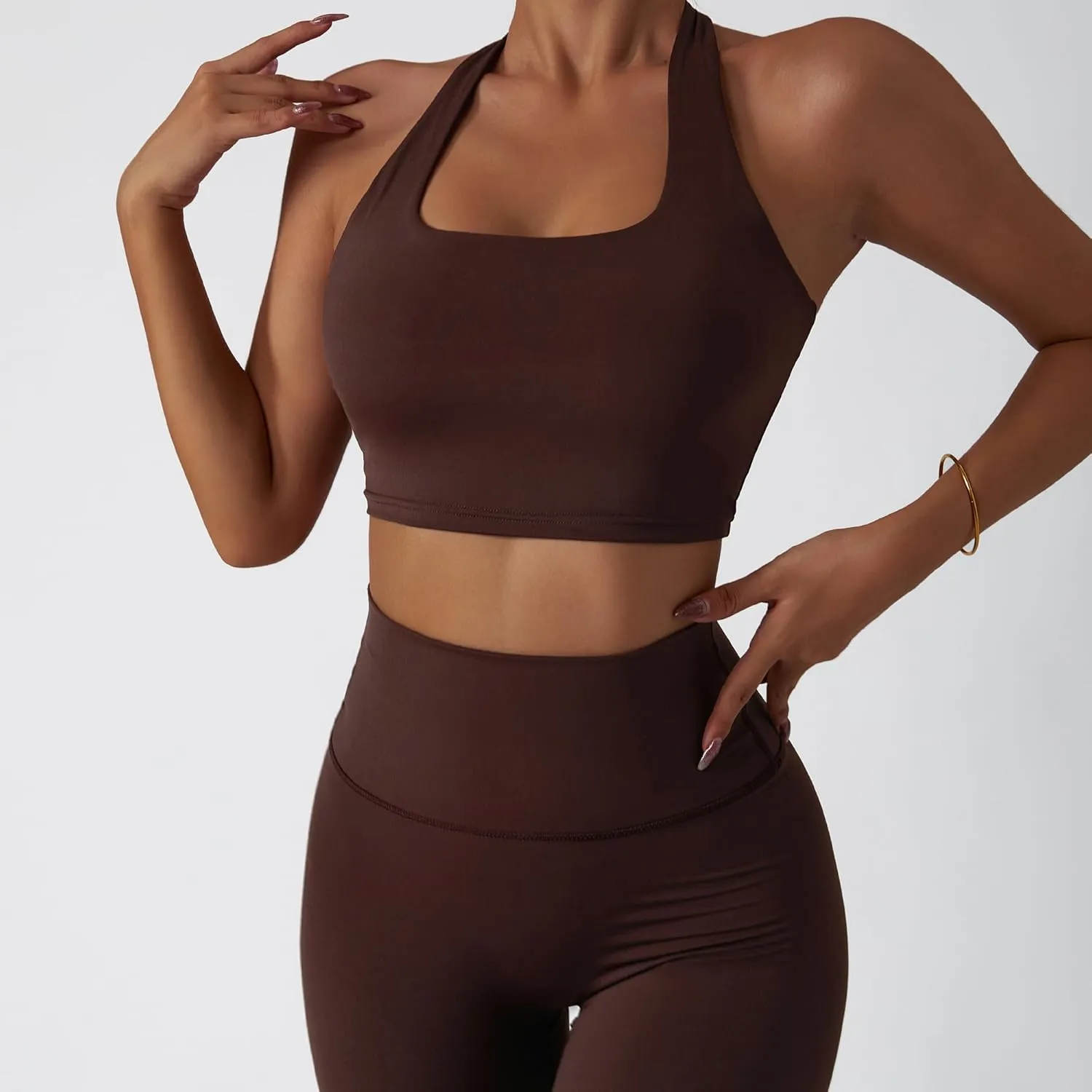 3-Piece Seamless Moisture-Wicking Workout Set for Women - Gym, Fitness, Running, Yoga Sportswear