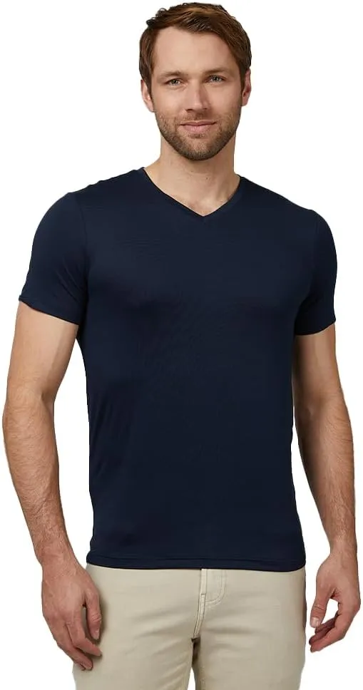 32 Degrees Men's Cool Classic Vneck T-Shirt | Anti-Odor | 4-Way Stretch | Moisture Wicking