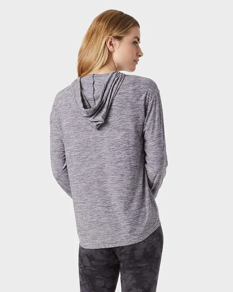 32 Degrees Women's Cool Long Sleeve Hooded T-Shirt| Moisture Wicking | 4-Way Stretch | Lounging