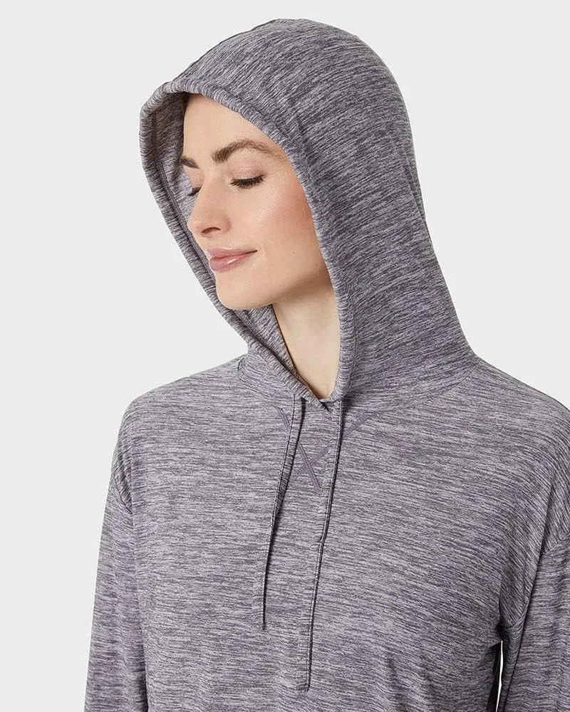 32 Degrees Women's Cool Long Sleeve Hooded T-Shirt| Moisture Wicking | 4-Way Stretch | Lounging