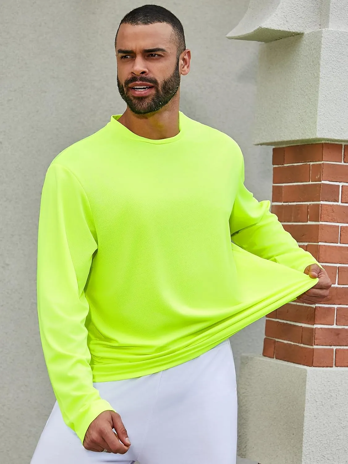 3/5 Pack Men's Long Sleeve Shirts Quick Dry Moisture Wicking Crewneck T-Shirt for Gym Workout Running