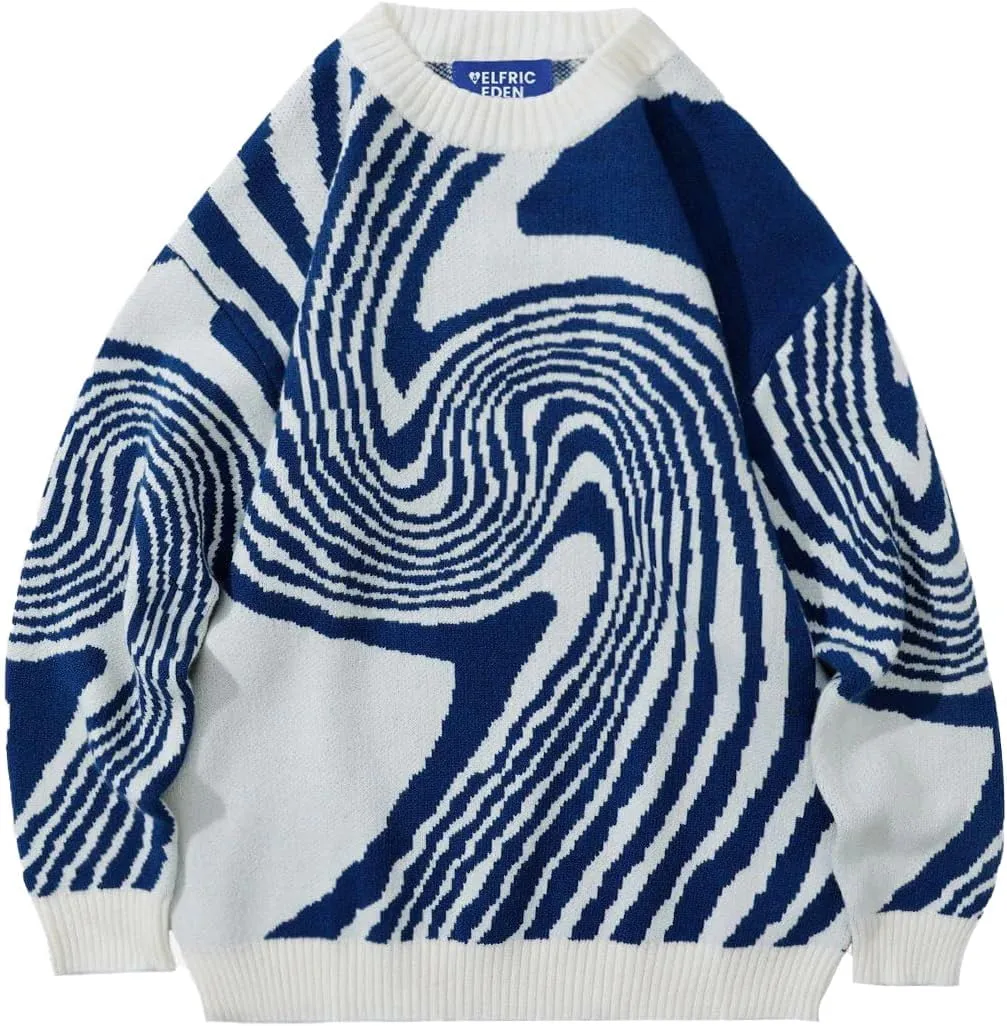 Aelfric Eden Whirlpool Knit Sweater Oversized Long Sleeve Crewneck Streetwear Pullover Sweaters