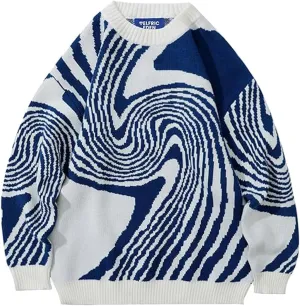 Aelfric Eden Whirlpool Knit Sweater Oversized Long Sleeve Crewneck Streetwear Pullover Sweaters