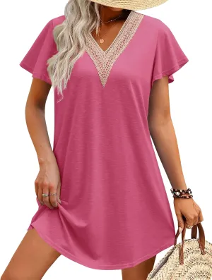AI'MAGE Women's Swimsuit Coverups Bikini Beach Swimwear Cover Up V Neck Bathing Suit Cover Up Beach Dress