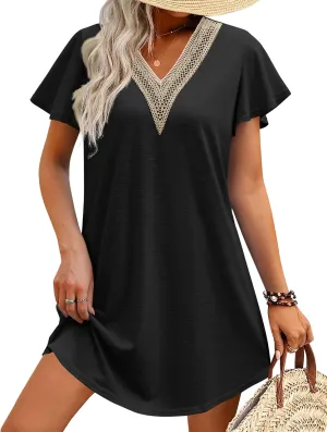 AI'MAGE Women's Swimsuit Coverups Bikini Beach Swimwear Cover Up V Neck Bathing Suit Cover Up Beach Dress