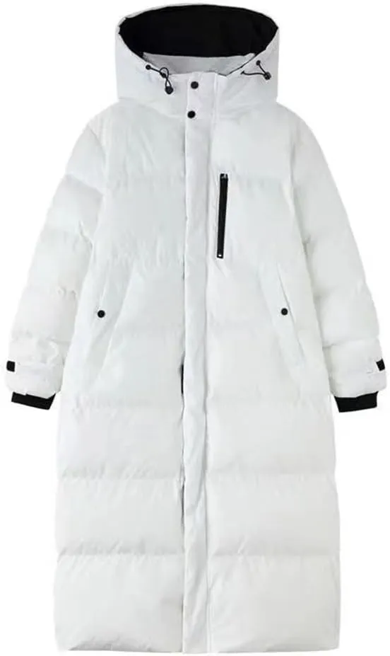 AirPlace Full Length Down Jackets for Women Long Puffer Jackets Winter Down Coats Long Sleeves Quilted Hooded Warm Parka