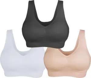 AKAMC Women's Sports Bra Wireless Post-Surgery Bra Active Yoga Sports Bras