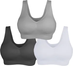 AKAMC Women's Sports Bra Wireless Post-Surgery Bra Active Yoga Sports Bras