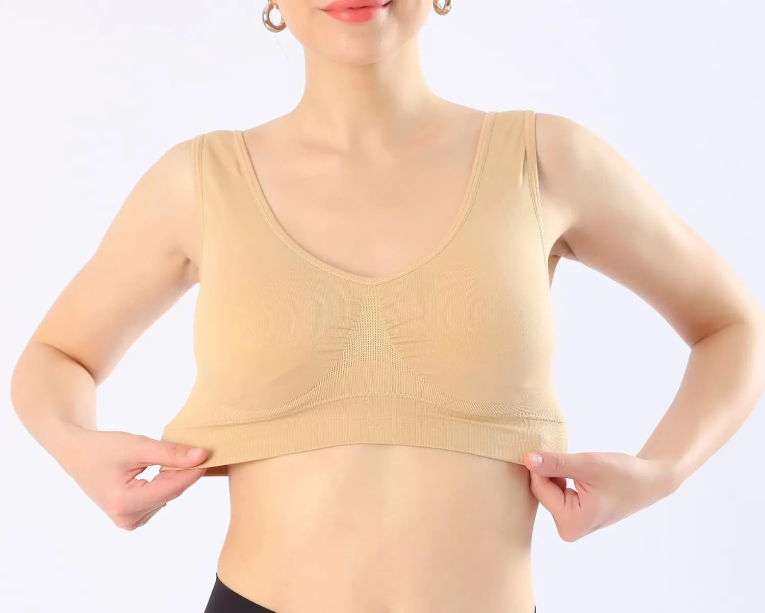 AKAMC Women's Sports Bra Wireless Post-Surgery Bra Active Yoga Sports Bras