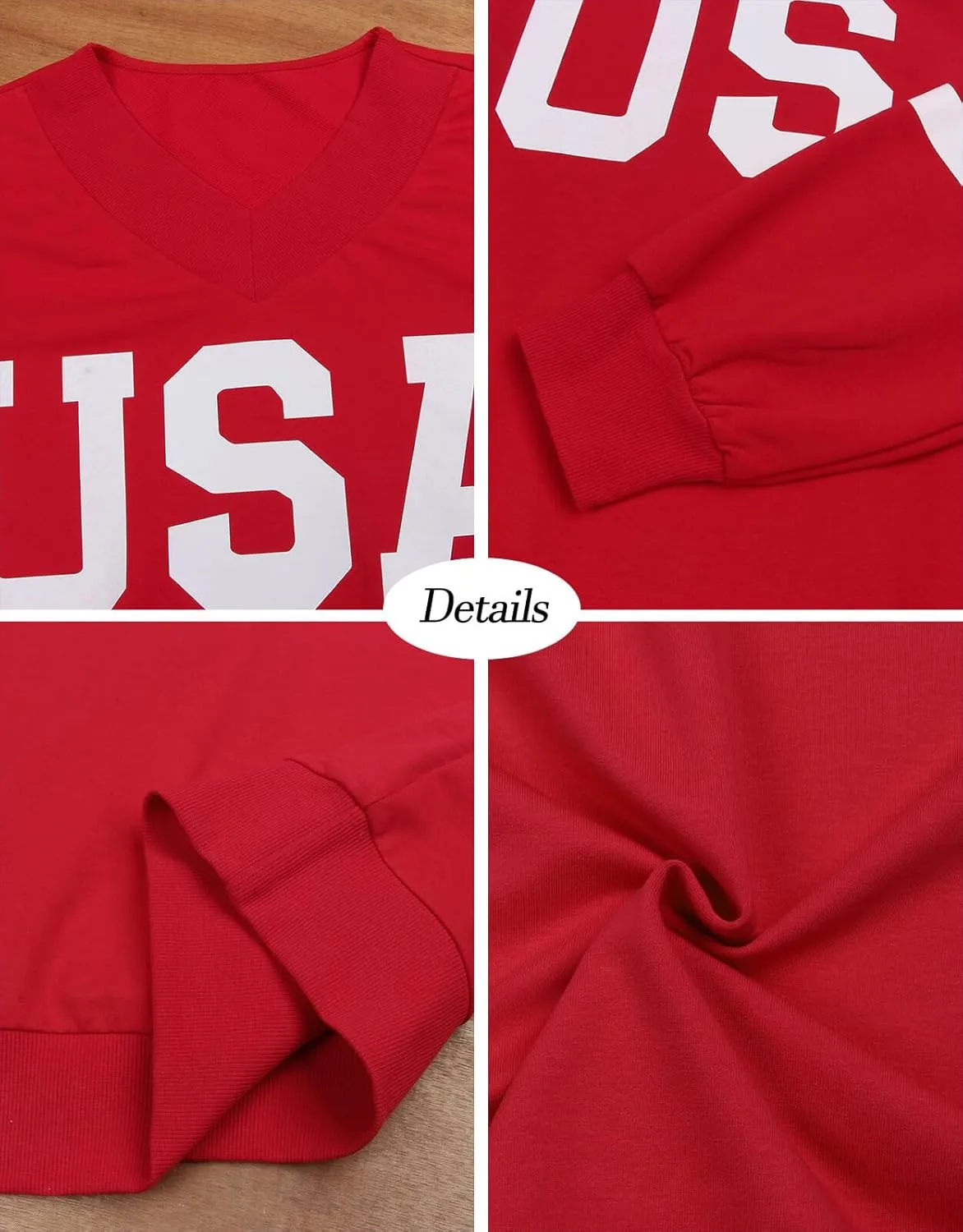 Alsol Lamesa Womens American Flag Sweatshirts Long Sleeve V Neck Loose 4th of July Outfits Flag Tops