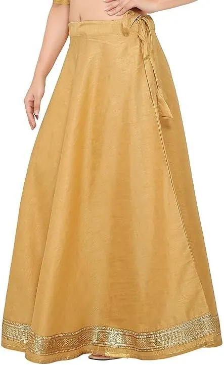 ANANYA FASHION & CRAFTS HUB Solid Readymade Skirt Dupion Beach Wear for Women Maxi Skirt Lehenga with Zari Border Summer Wear