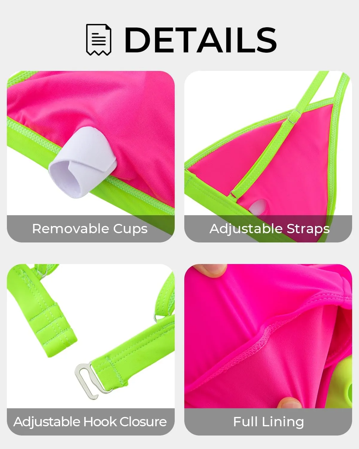 Aqua Eve Triangle High Waisted Bikini Set for Women Two Piece Bathing Suits Color Block Swimsuits