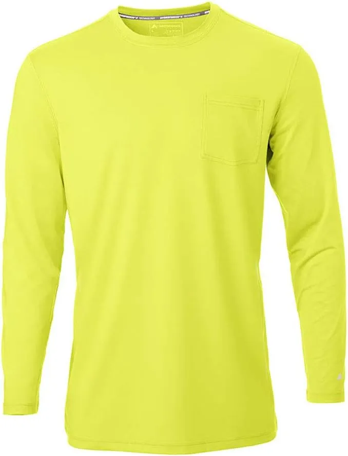 Arctic Cool Mens Crew Neck Instant Cooling Pocket Workwear Moisture Wicking Performance UPF 50  Long Sleeve Shirt