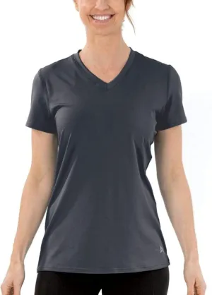 Arctic Cool Women's V-Neck Instant Cooling Moisture Wicking Performance UPF 50  Short Sleeve Workout Shirt
