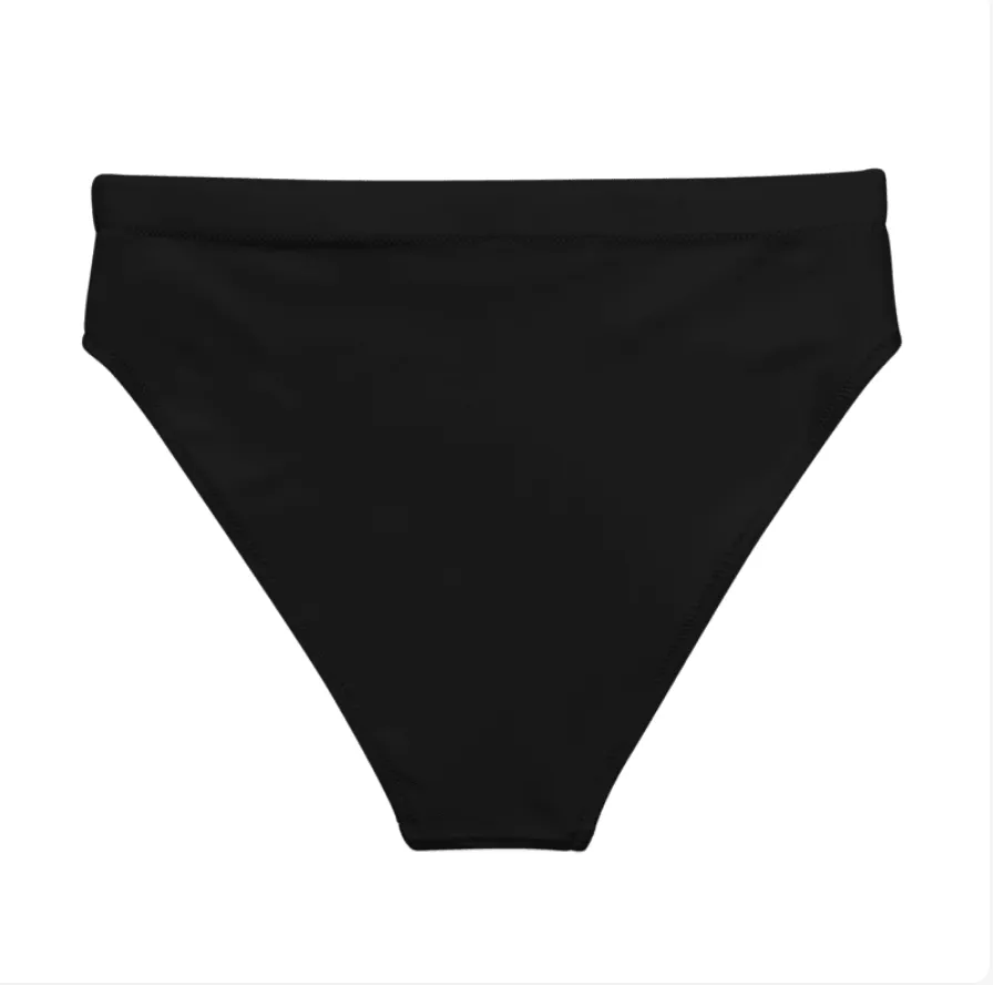 Asexual Solid High-Waisted Athletic Bikini Bottom