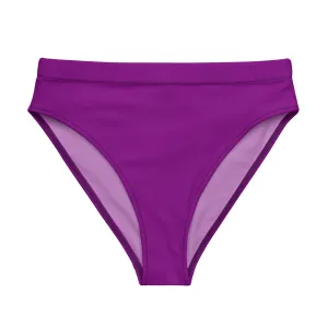 Asexual Solid High-Waisted Athletic Bikini Bottom
