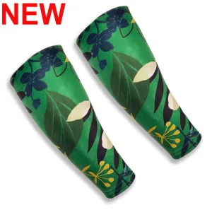 Banyan Green Pattern Forearm Sleeves for Thin Skin