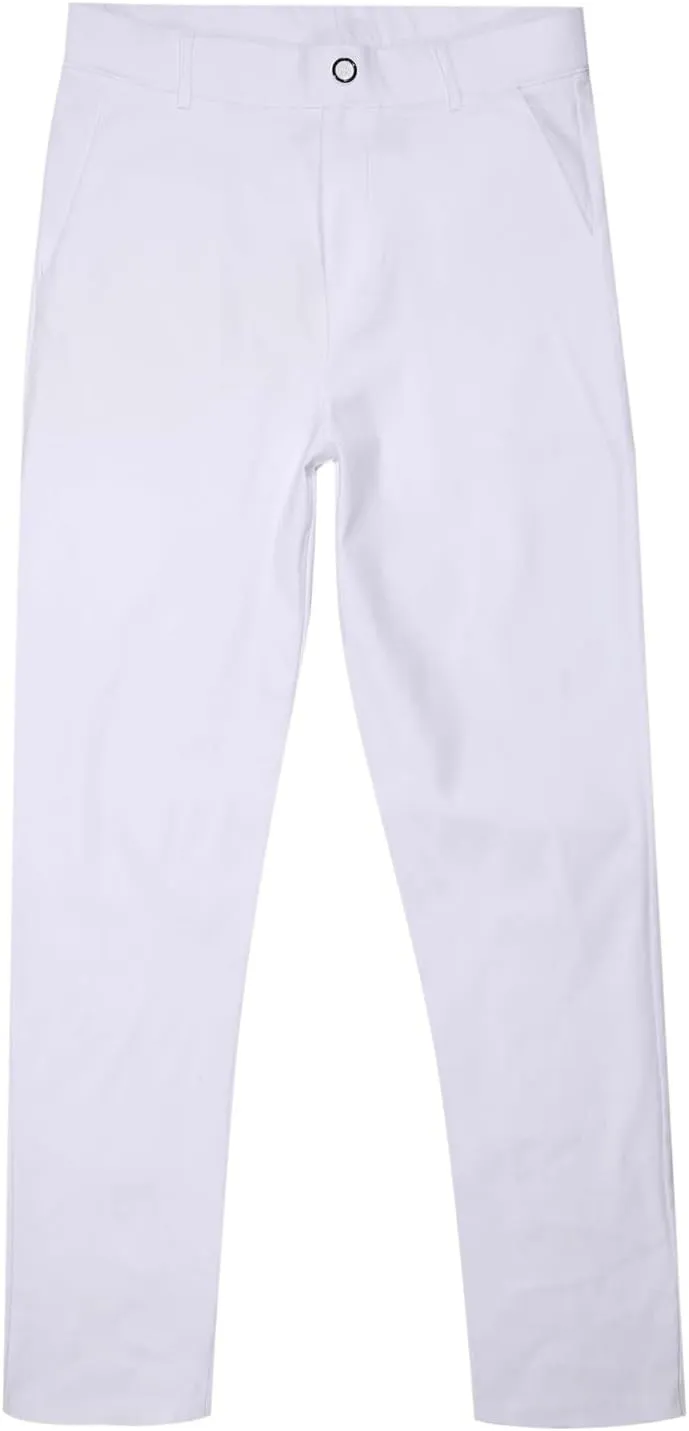 Big and Tall Cargo Pants for Men Flat Front Lightweight Straight Leg Pants Front Button Relaxed Fit Slim-Fit Trousers