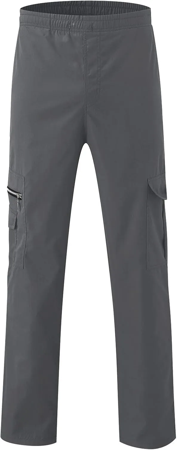 Big and Tall Cargo Pants for MenMultiple Pockets Pants Casual Elastic Waist Cargo Pants Casual Trousers
