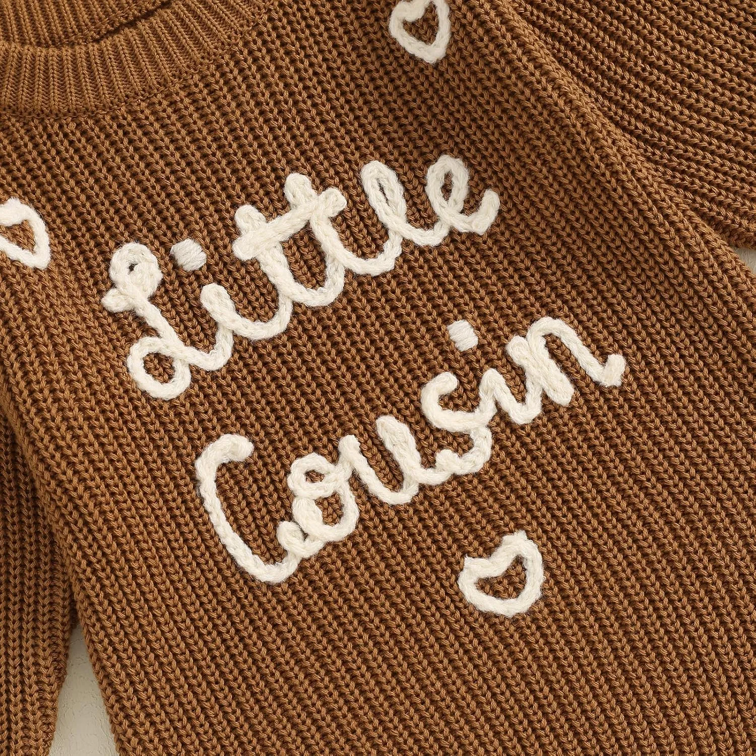 Big Cousin Little Cousin Matching Outfits Newborn Baby Boy Girl Knitted Romper Toddler Chunky Sweater Fall Sweatshirt