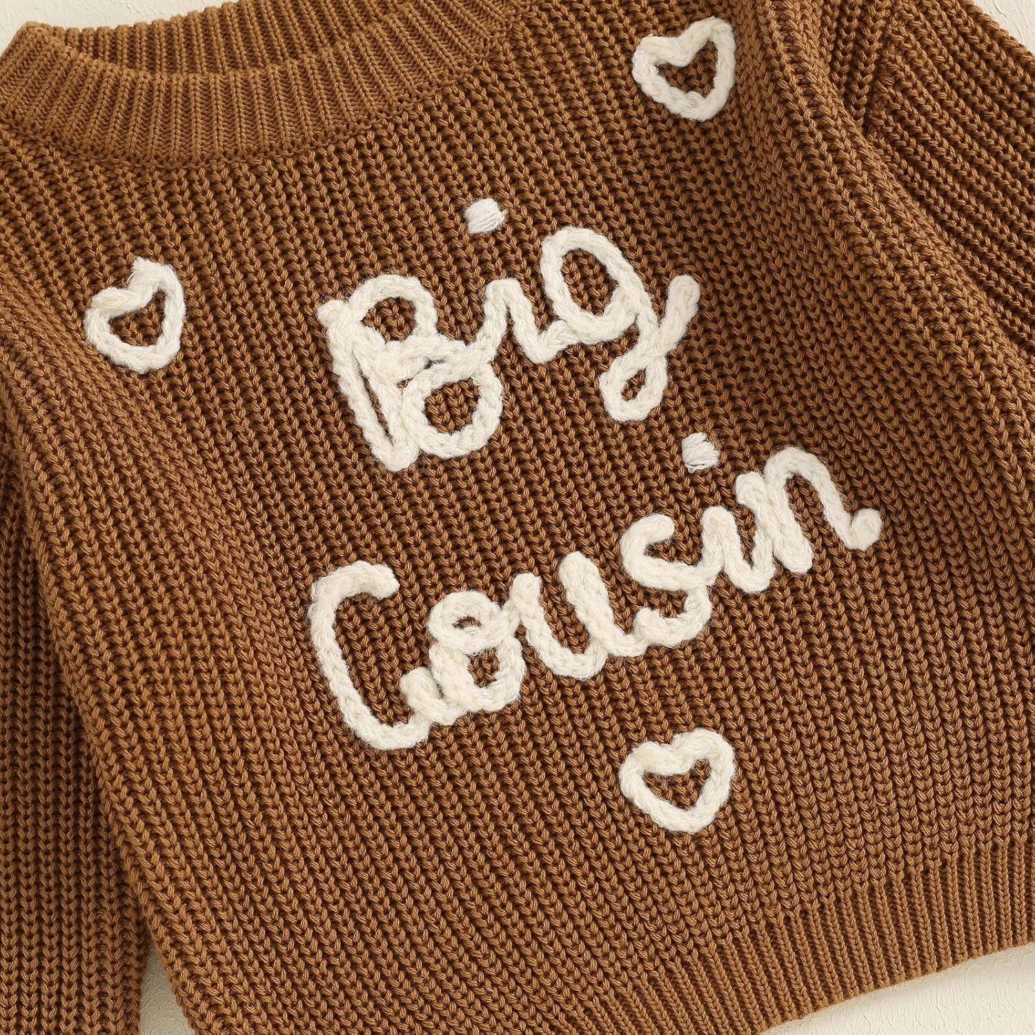 Big Cousin Little Cousin Matching Outfits Newborn Baby Boy Girl Knitted Romper Toddler Chunky Sweater Fall Sweatshirt
