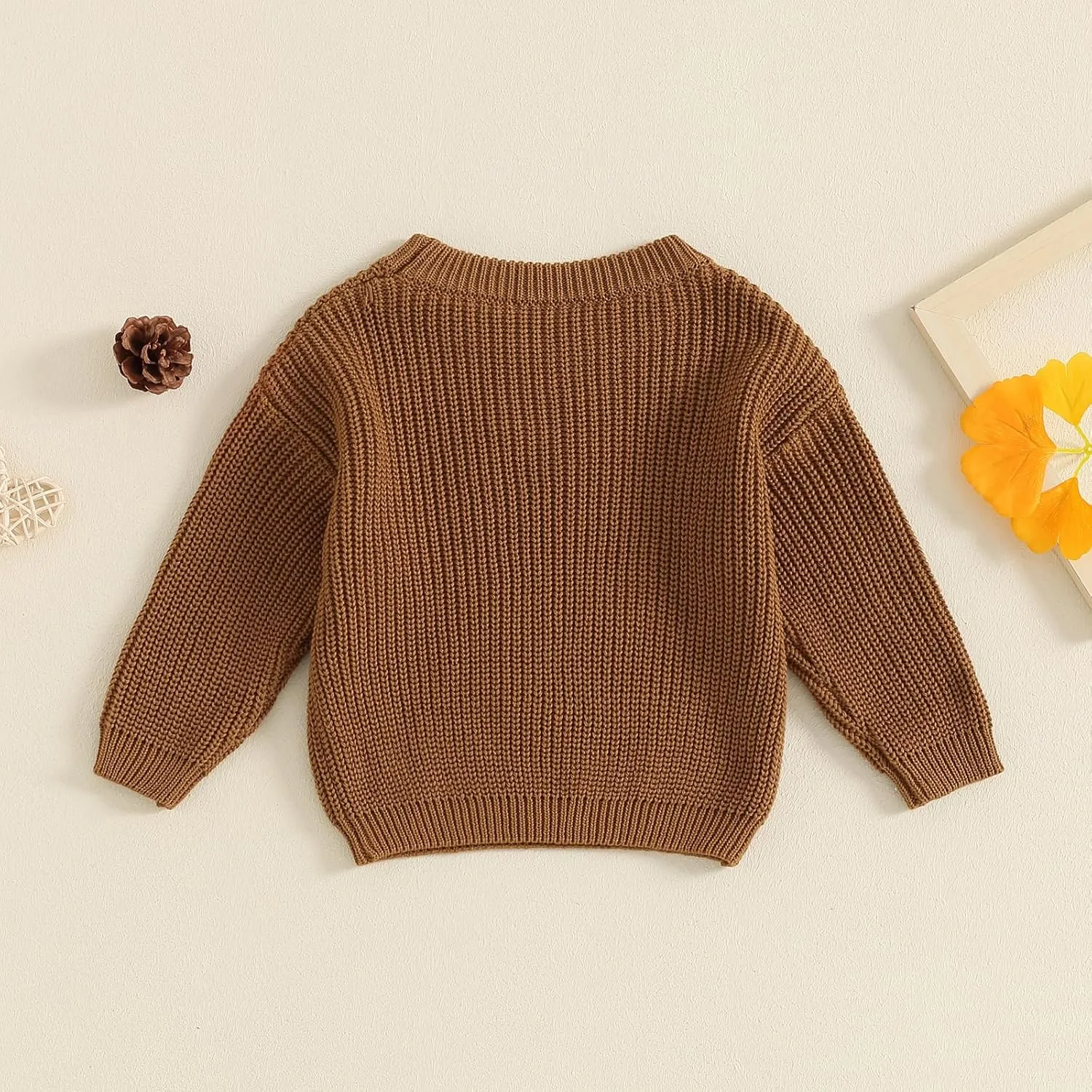 Big Cousin Little Cousin Matching Outfits Newborn Baby Boy Girl Knitted Romper Toddler Chunky Sweater Fall Sweatshirt