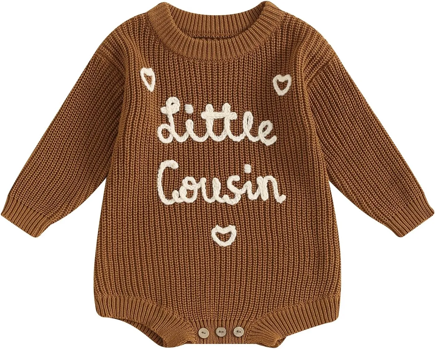 Big Cousin Little Cousin Matching Outfits Newborn Baby Boy Girl Knitted Romper Toddler Chunky Sweater Fall Sweatshirt