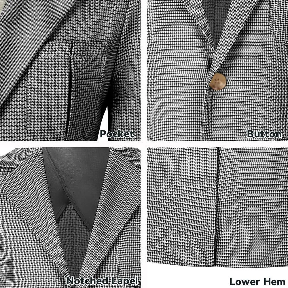 Boy Suit Plaid Blazer 2 Button Coat Stylish Cute Stretch Fabric Notched Lapel Formal Ring Bearer Wedding Homecoming