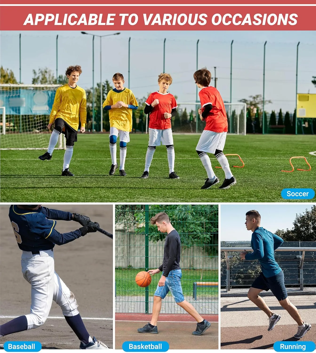 Boys' Girls' Compression Shirt Long Sleeve Moisture Wicking Sports Baselayer for Youth Football Baseball