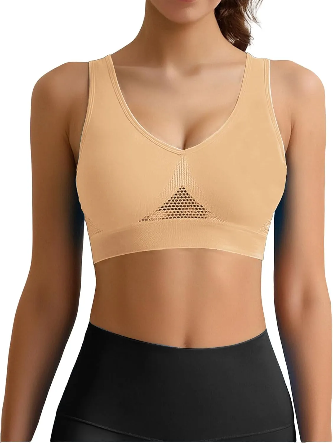 Bras for Women Cool Breathable Lift Up Air Bra Casual Full Support Sports Bra Comfy Mesh No Underwire Underwear