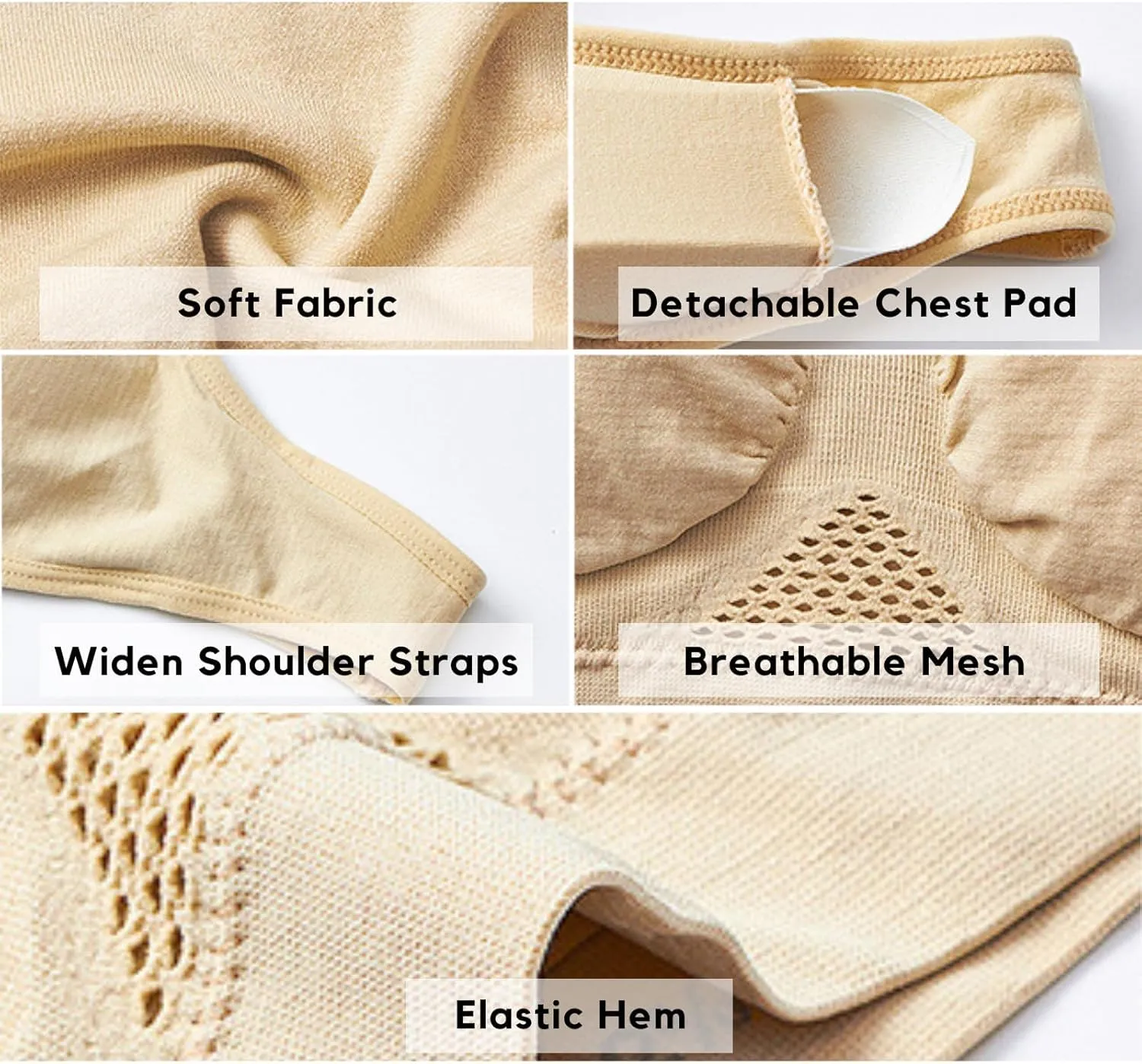 Bras for Women Cool Breathable Lift Up Air Bra Casual Full Support Sports Bra Comfy Mesh No Underwire Underwear