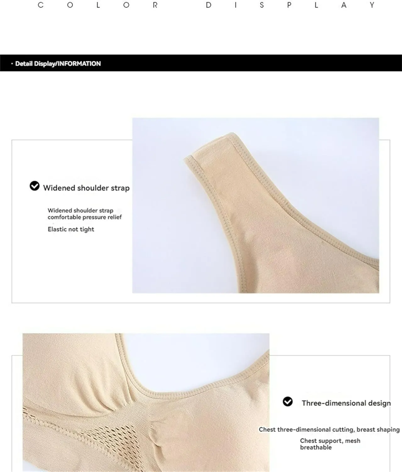 Bras for Women Cool Breathable Lift Up Air Bra Casual Full Support Sports Bra Comfy Mesh No Underwire Underwear