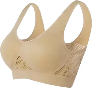 Bras for Women Cool Breathable Lift Up Air Bra Casual Full Support Sports Bra Comfy Mesh No Underwire Underwear