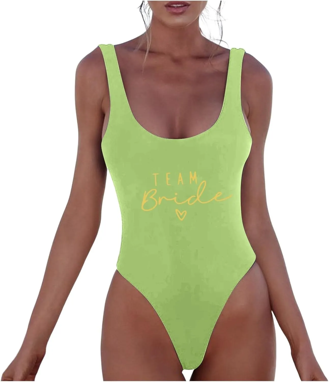 Bride One Piece Swimsuits Women Bridesmaid Bridal Swimwear Sexy Backless Bachelorette Party Bathing Suits Summer Vacation