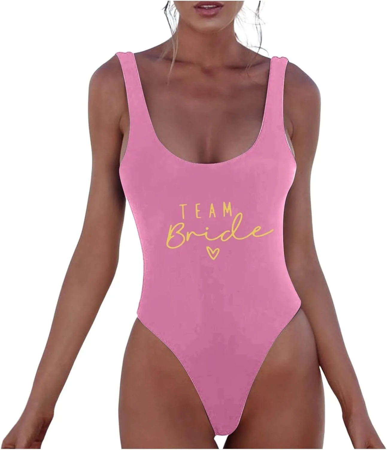 Bride One Piece Swimsuits Women Bridesmaid Bridal Swimwear Sexy Backless Bachelorette Party Bathing Suits Summer Vacation