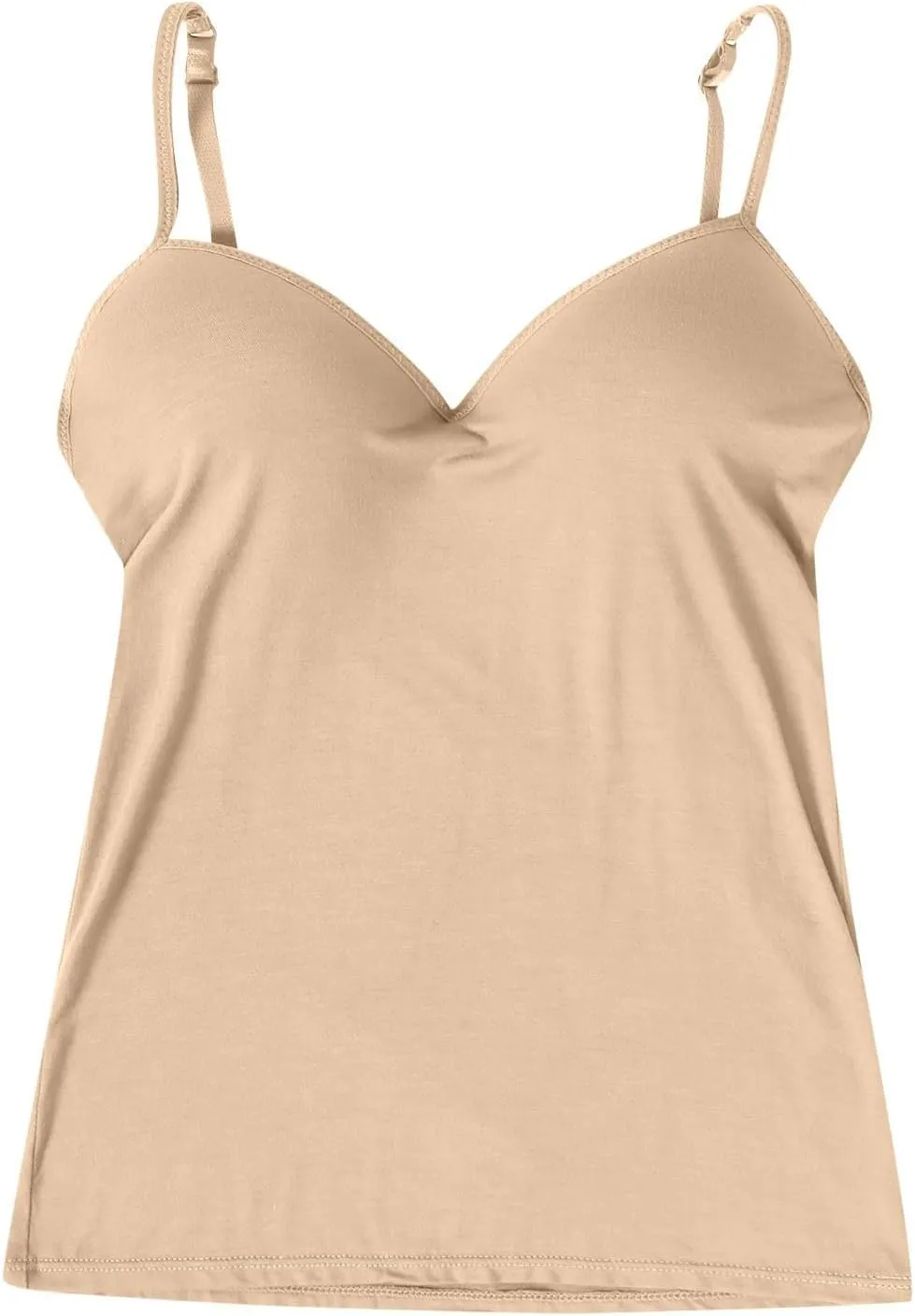 Built in Bra Tank Tops for Women Camisoles Tops Spaghetti Strap Tanks Support Short Cami Casual Breathable Underwear
