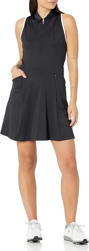 Callaway Womens Sleeveless Flounce Golf Dress with Inner Short, Racer Back, Truesculpt Technology, Stretch Fabric