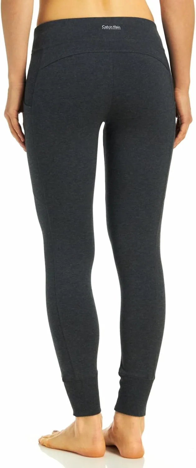 Calvin Klein Women's Premium Performance Double Waistband Moisture Wicking Legging (Standard and Plus)