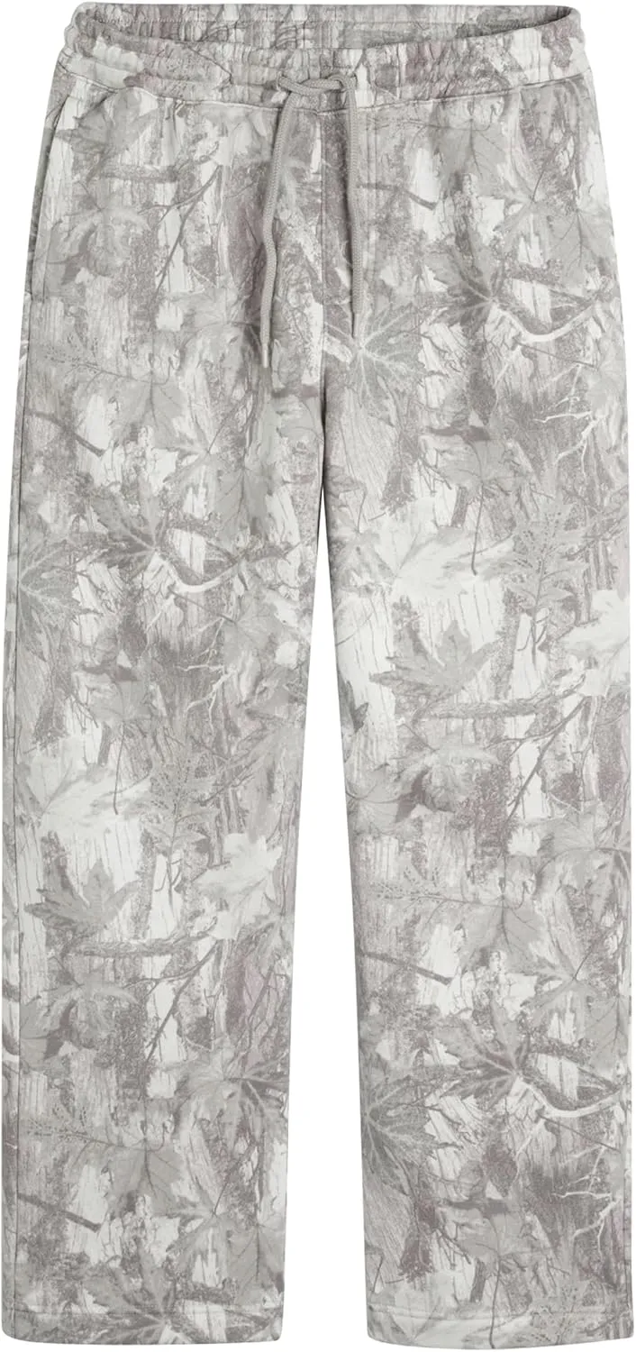 Camo Pants for Women Drawstring Wide Leg Cargo Pants Baggy High Waisted Sweatpants Fleece Y2k Camouflage Jogger Pants