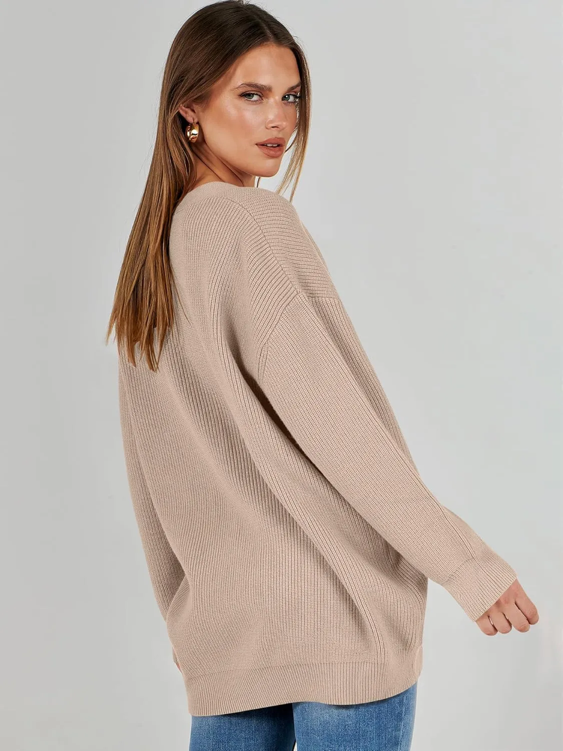 Caracilia Women's Oversized Cardigan Sweaters Long Sleeve Button Down Open Front Knit Sweater 2024 Fall Fashion Outfits