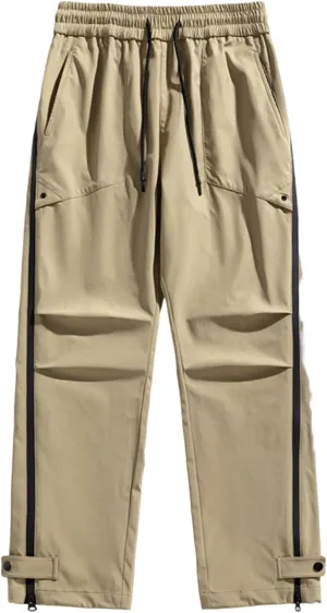 Cargo Jeans for Men Relaxed Fit Elastic Waist Drawstring Pants Straight Leg Tactical Pants Outdoor Work Trousers