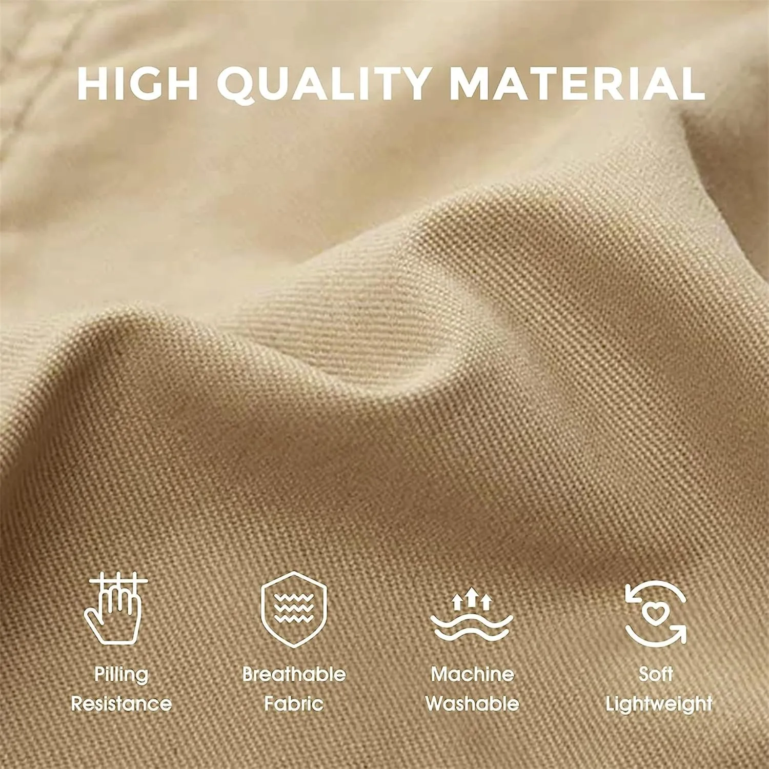 Cargo Pants for Men Relaxed Fit Casual Work Trousers Cotton Hiking Tactical Pants with 6 Pockets (38,Khaki)