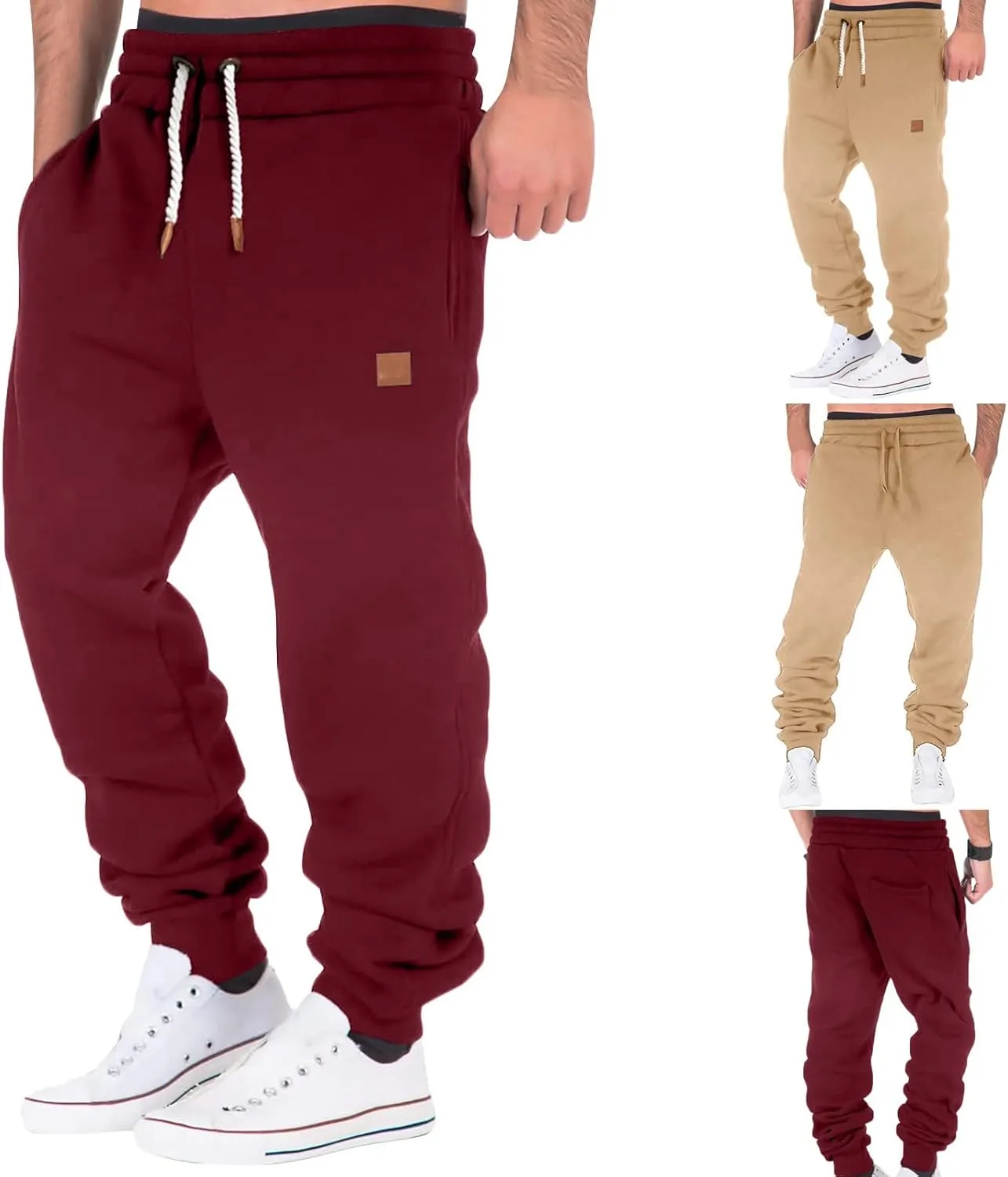 Cargo Trousers for Men Lined with Elastic Waistband Fleeced Cargo Pants Cargo Pants for Men Cargo Cargo Pants Fashion