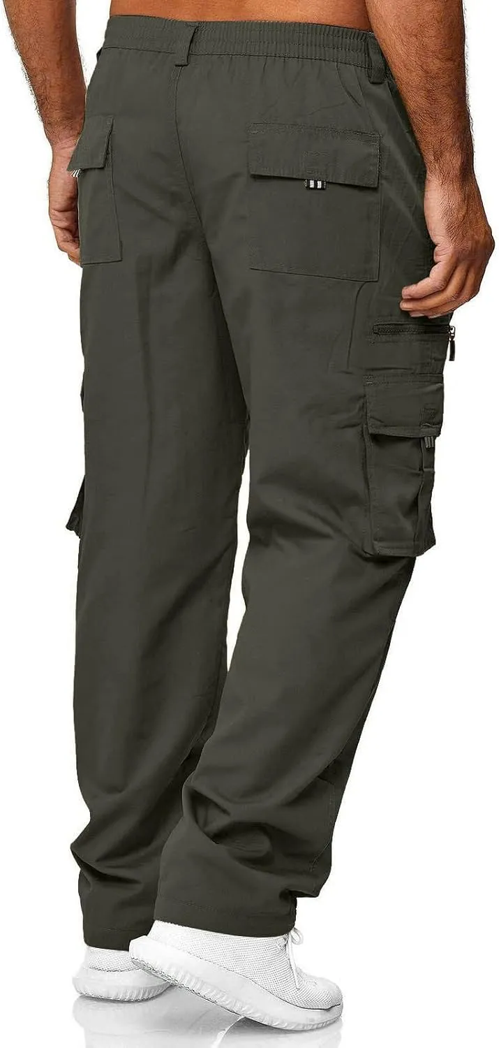 Cargos Pants MenBaggy Cargo PantsBig and Tall Cargo Pants Elastic WaistTrousers with Pockets