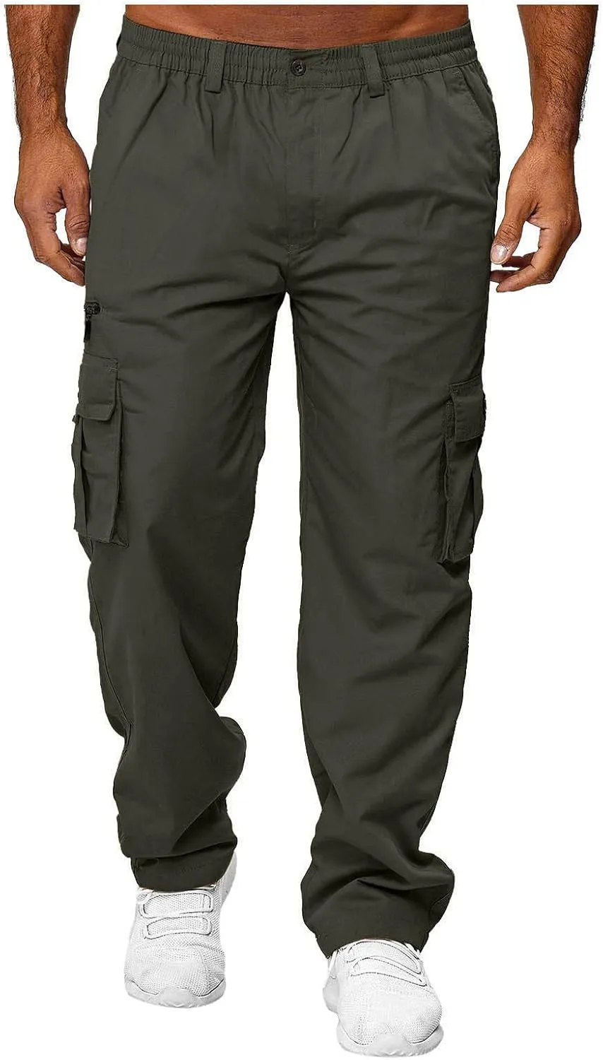 Cargos Pants MenBaggy Cargo PantsBig and Tall Cargo Pants Elastic WaistTrousers with Pockets