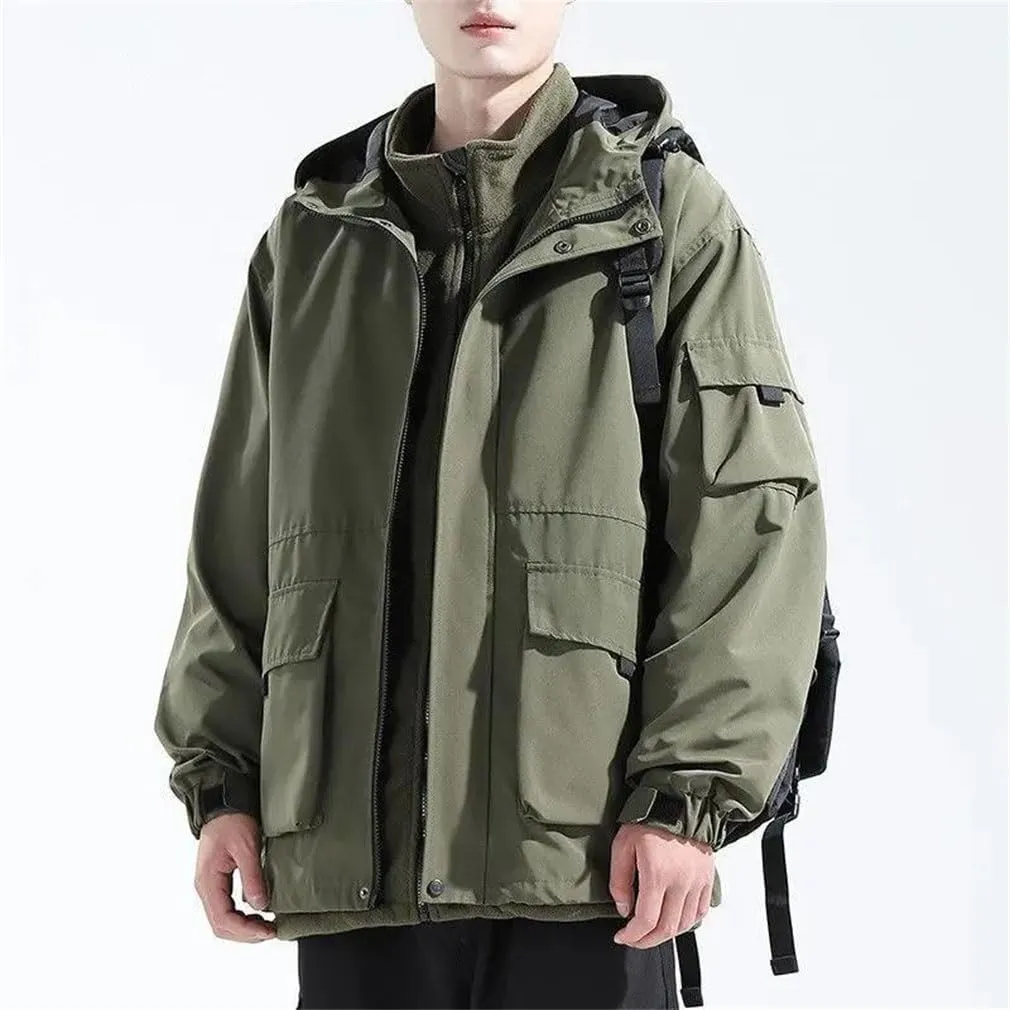 Casual Jackets For Men Detachable Jacket For Men Cotton Padded Jackets Zip Up Coat With Pocket